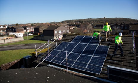 Solar panels being installed in Reading