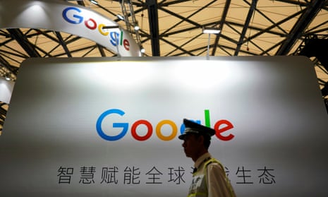 A Google sign at the China Digital Entertainment Expo and Conference