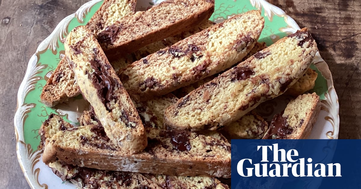 Rachel Roddy's recipe for tozzetti, AKA dipping biscuits with chocolate chips and orange