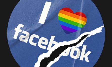 a ripped facebook pride sticker