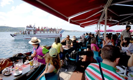 A cafe on the waterfront at Ortakoy on the European shore of the Bosphorus.