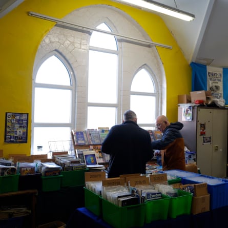 The Everton memorabilia sale upstairs in St Luke’s Church