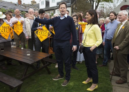 Nick Clegg (centre) and Miriam Gonzalez Durantez at a campaign event in Sheffield in 2015.
