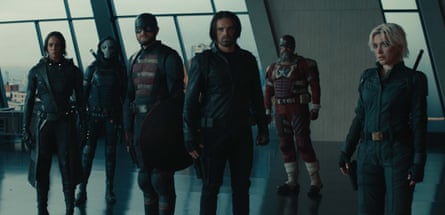 Hannah John-Kamen, Olga Kurylenko, Wyatt Russell, Sebastian Stan, David Harbour and Florence Pugh) in Thunderbolts*.