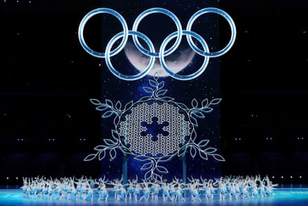A giant snowflake featured throughout much of the ceremony