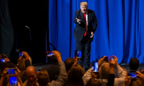 Donald Trump reacts after speaking to the National Association of Realtors Legislative Meeting and Trade Expo at the Washington Marriott Wardman Park.