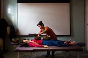 Bowl singing therapy session with Jasmine, Tibetan Buddhist centre (2014)