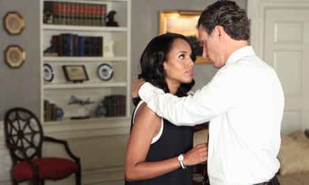 Kerry Washington as Olivia Pope and Tony Goldwyn as Fitzgerald Grant in Scandal.