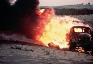 On the first day of the Six Day War an Egyptian truck ahead of us was hit by an Israeli plane