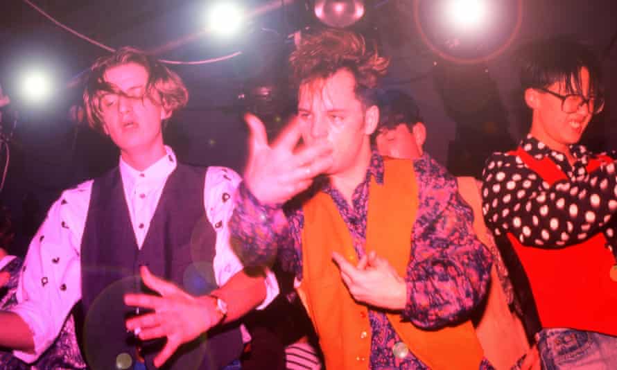 Clubbers dancing at the Hacienda club in Manchester in 1988.