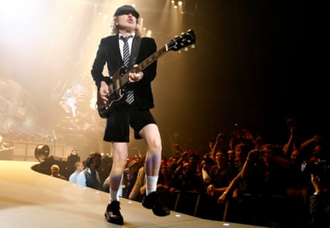 AC/DC lead guitarist Angus Young performs in London at the O2 Millenium Dome