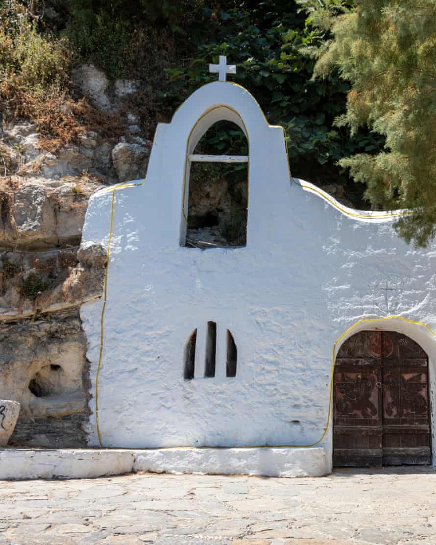 Church on the pier of Lake Voulismeni.