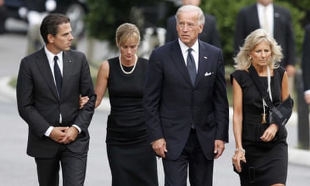 Hunter Biden Kathleen Buhle join Joe and Jill Biden at internment services for Senator Edward Kennedy, at Arlington national cemetery in Virginia in 2009.