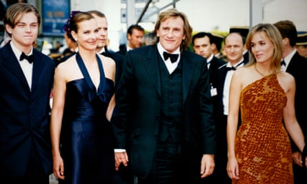 Leonardo DiCaprio, Carole Bouquet, Gérard Depardieu and Godrèche at Cannes in 1997. Depardieu has since been accused of sexually inappropriate behaviour and rape.