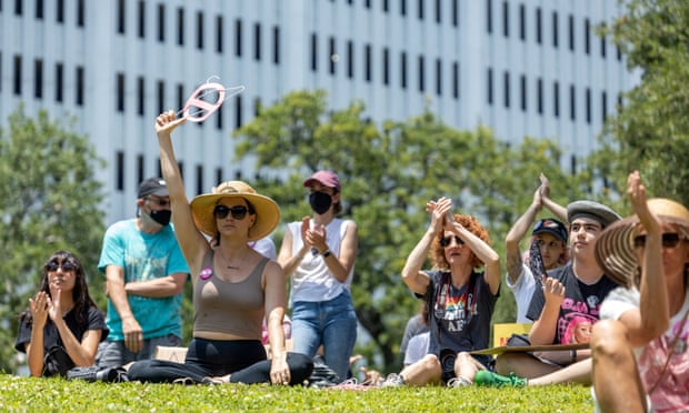 Abortion rights campaigners in New Orleans in May. The Louisiana case is one of several challenging Republican-backed abortion laws under state constitutions.