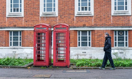 Phone boxes in Wimbledon, south London, which were preserved by Ofcom as the area is a mobile-phone blackspot.