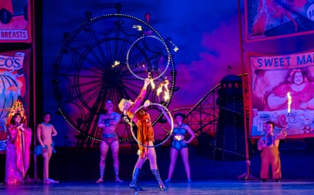 Potential distraction … extras sword-swallow and fire-eat but know they are not the main attraction.