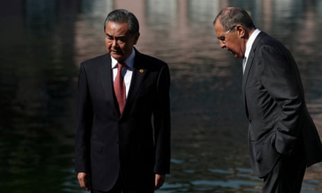 China’s Foreign Minister Wang Yi, pictured left, and Russia’s Foreign Minister Sergei Lavrov are seen during a meeting in Rio de Janeiro, Brazil, in 2019.