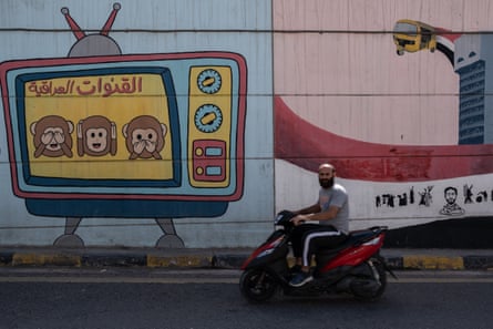 Many murals went up around Baghdad at the start of protests beginning in 2019.