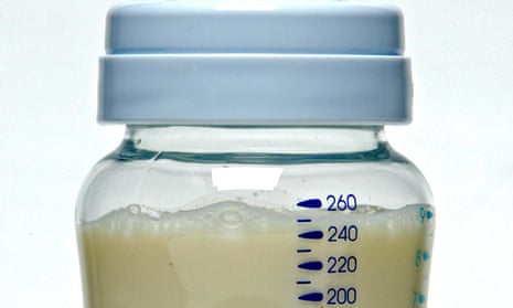 Baby milk in a bottle