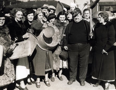 A crowd of mostly women gathered close together