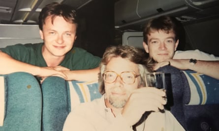 John Niven in 1994 with Richard Branson and the DJ Tall Paul Newman.