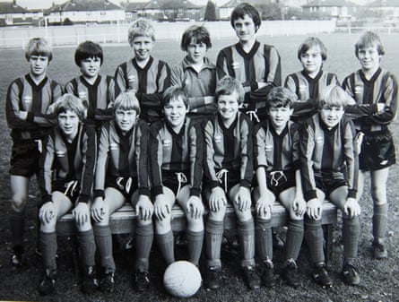 Mark Hazeldine, here with the ball at his feet, played in the same Blue Star team as Gary Speed, second from left back row. The team were not coached by Barry Bennell.