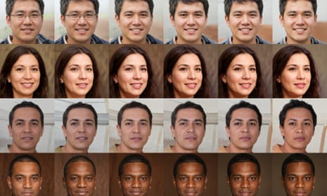 A few of the generated faces that were used to test Twitter’s image cropping algorithm.