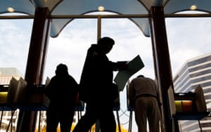 Milwaukee residents cast their ballots at the Milwaukee Municipal Building.