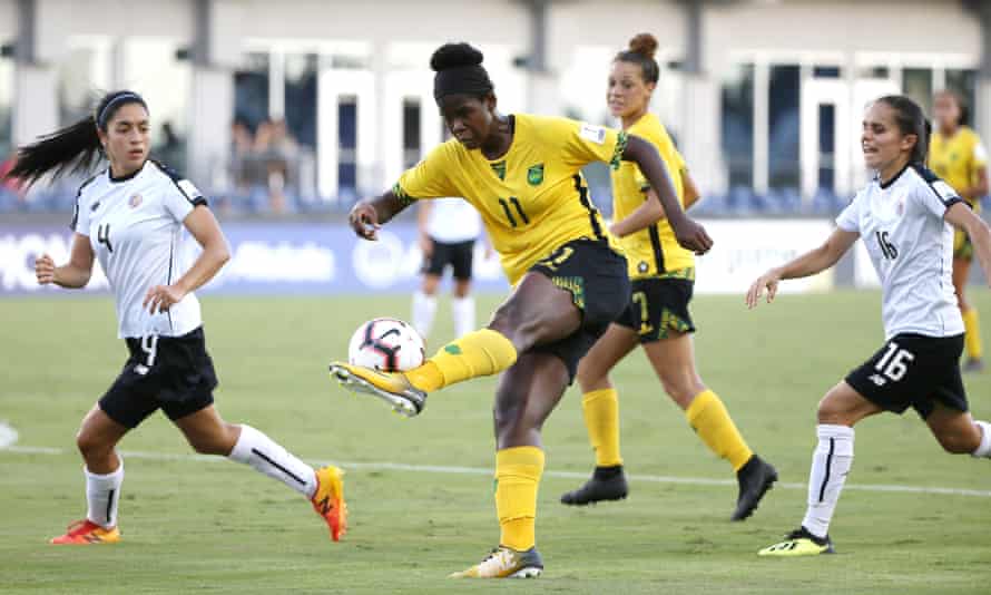 Khadija Shaw in action for Jamaica against Costa Rica in 2018.