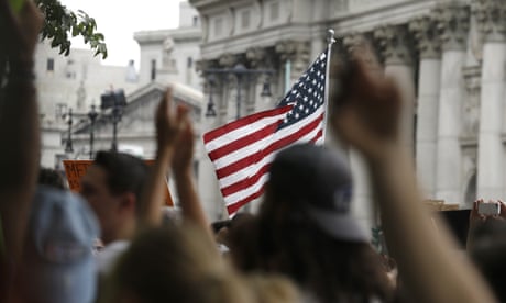 A protest in New York against Covid vaccine mandates