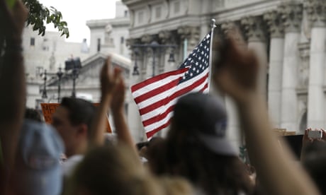 A protest in New York against Covid vaccine mandates