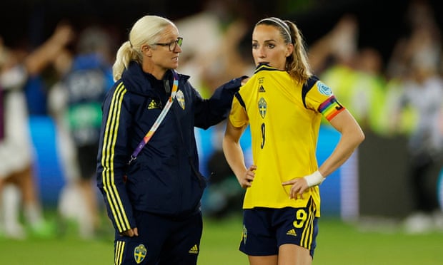 Kosovare Asllani receives a 4-0 defeat against England.
