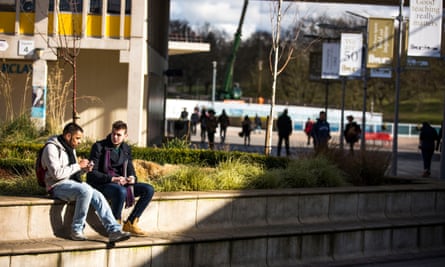 Students at Essex University’s Colchester campus.