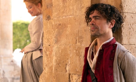 Haley Bennett and Peter Dinklage in Cyrano.