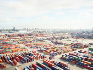 A container terminal at Hamburg by Henrik Spohler, from his series In Between.