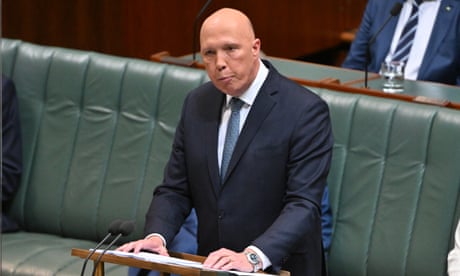Peter Dutton standing and giving a speech in the House of Representatives