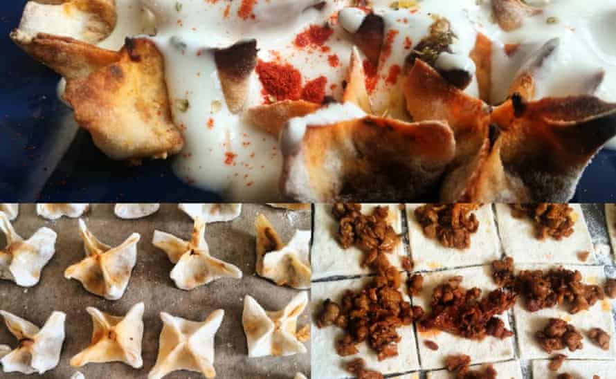 Vegan Turkish manti.