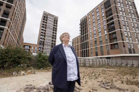Margaret Mullane at the proposed site of a new tube station, Bean Park.