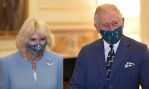 A photo from October 28, 2020, showing Britain’s Prince Charles, Prince of Wales and Britain’s Camilla, Duchess of Cornwall during a visit to the headquarters of the Bank of England in the City of London.
