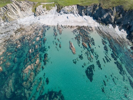 Overhead view of rocky Rockham Bay