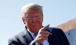 Not normal: Donald Trump addresses the press at Otay Mesa, California.