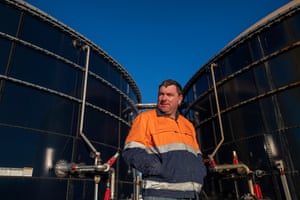 Laurie Brosnan at Bettafield Piggery, a biogas project in Biloela, Queensland