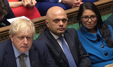 Boris Johnson with Sajid Javid and Priti Patel.