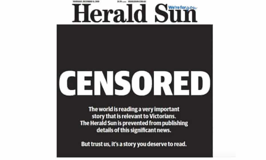 The Herald Sun’s front page after the George Pell verdict in December
