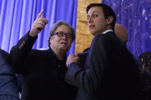 Steve Bannon and Jared Kushner on 11 January 2017.