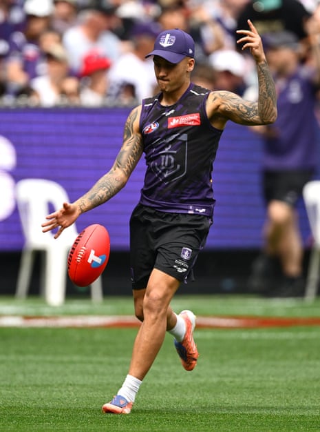 Shai Bolton kicks the ball during Brisbane’s captain’s run on Friday at the MCG