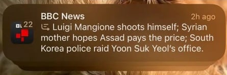 A misleading BBC-branded AI-generated news alert received by some Apple users