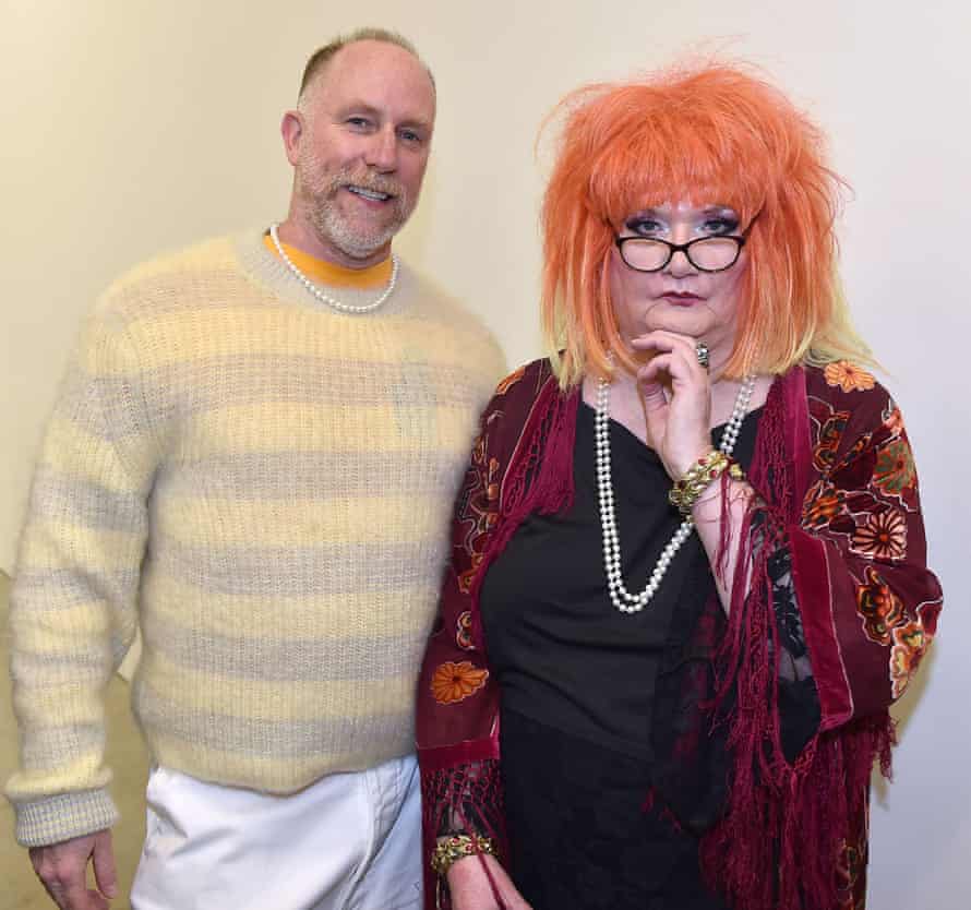 County last year at an exhibition, with Faith No More musician Roddy Bottum.