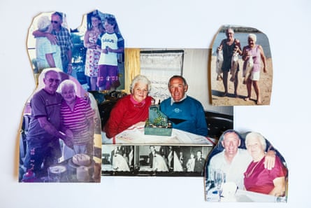 A group of family photos of Ron and Irene Kemp